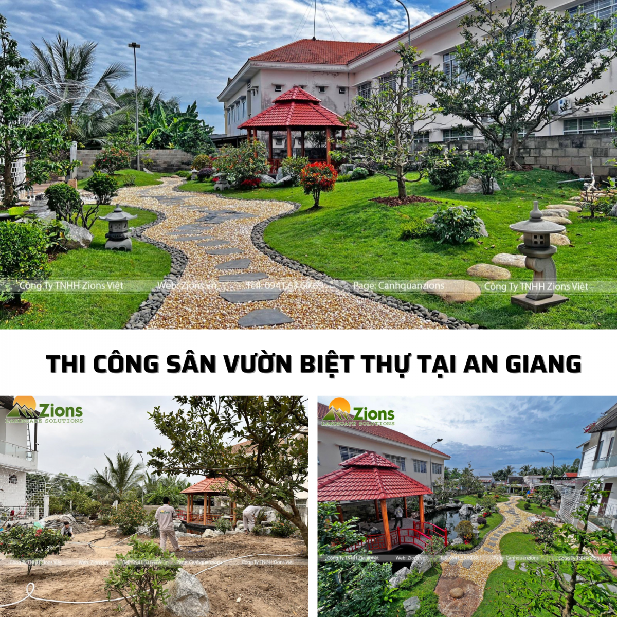 Thiết kế thi công sân vườn biệt thự tại An Giang